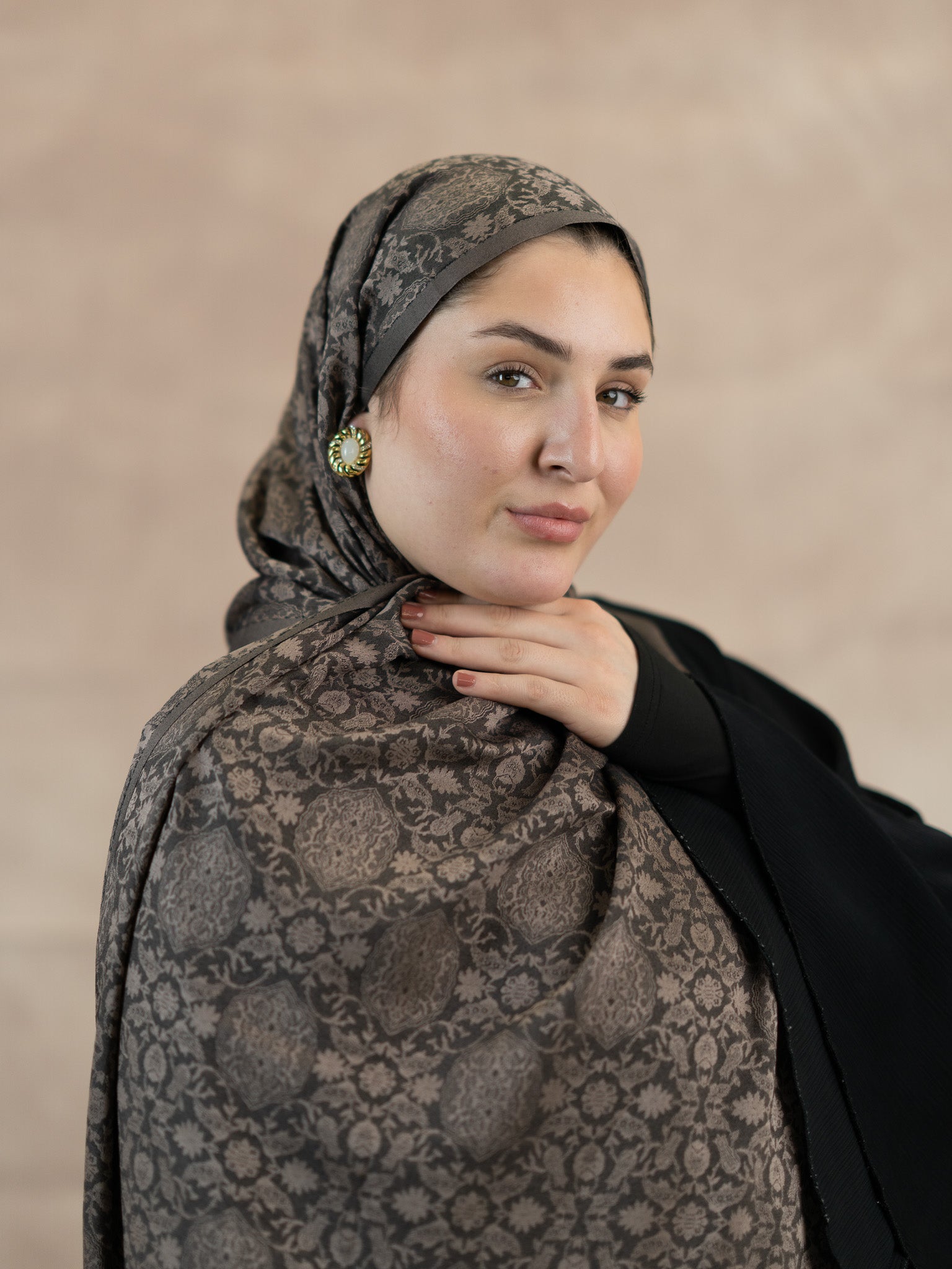 Reversible Jacquard Silk And Viscose Scarf
