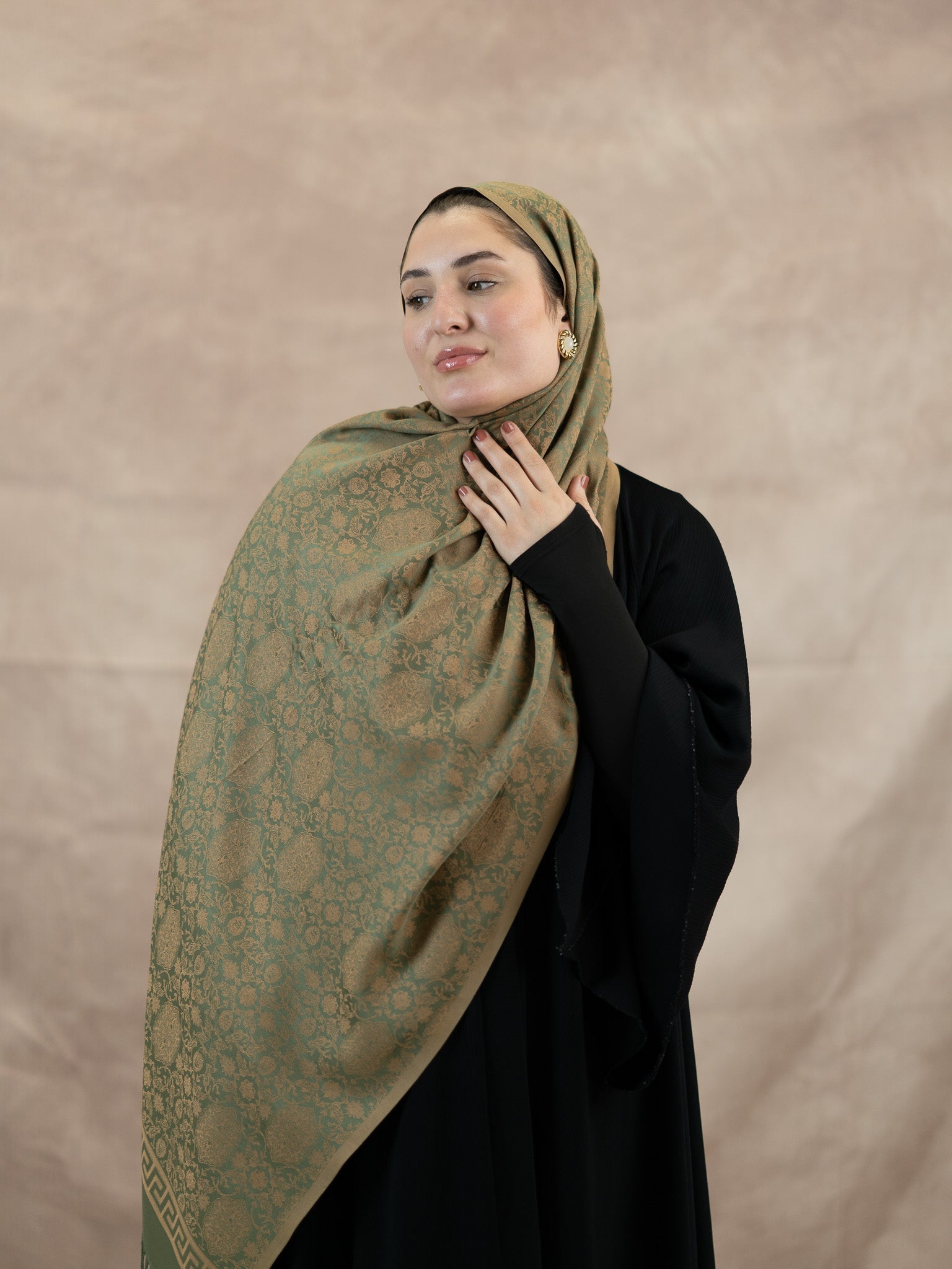 Reversible Jacquard Silk And Viscose Scarf