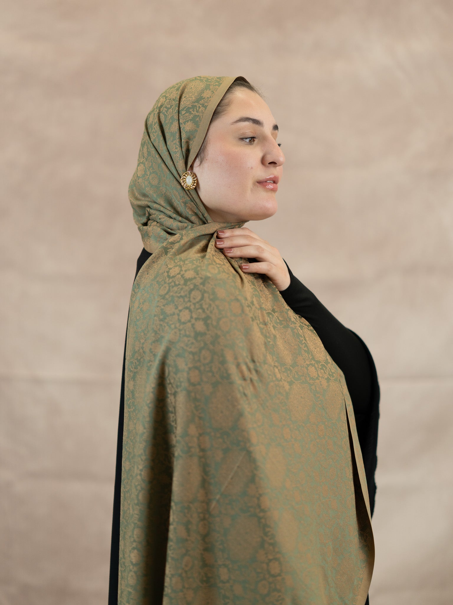Reversible Jacquard Silk And Viscose Scarf