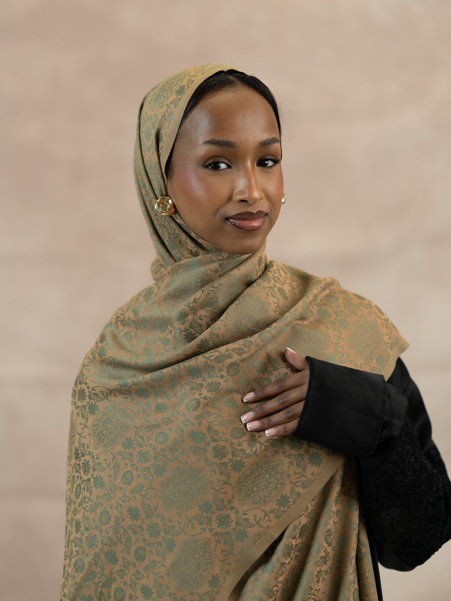 Reversible Jacquard Silk And Viscose Scarf