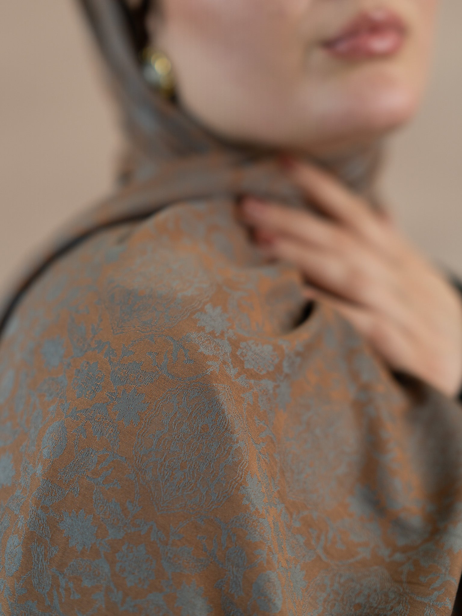 Reversible Jacquard Silk And Viscose Scarf