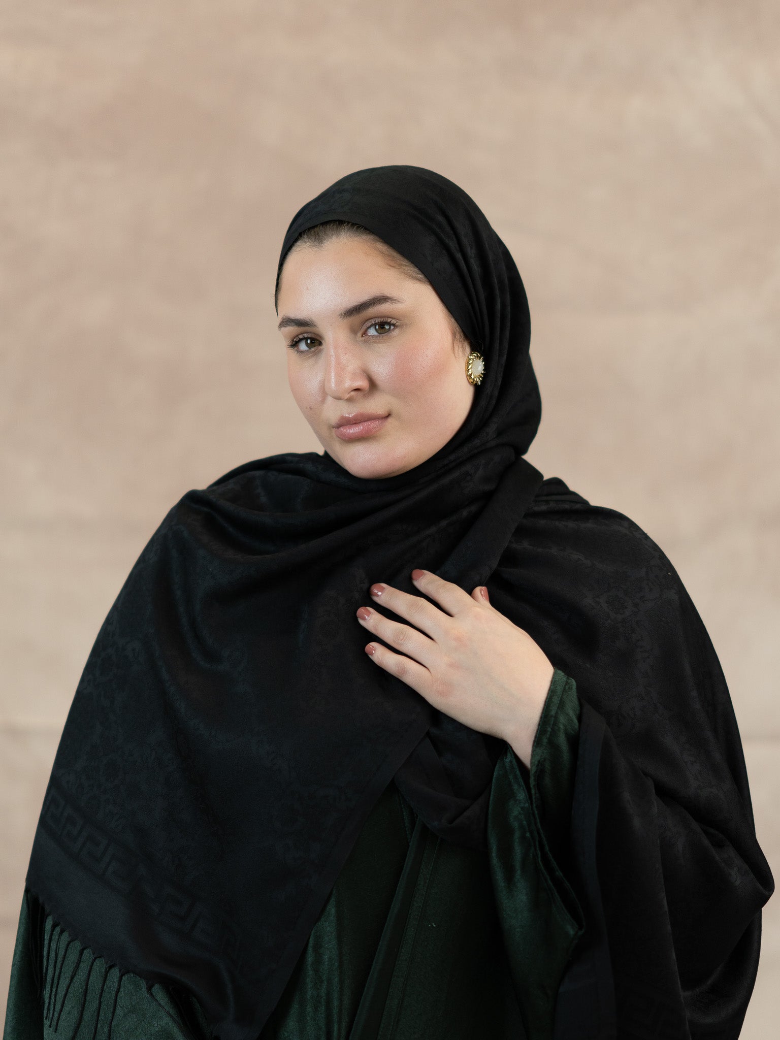 Reversible Jacquard Silk And Viscose Scarf