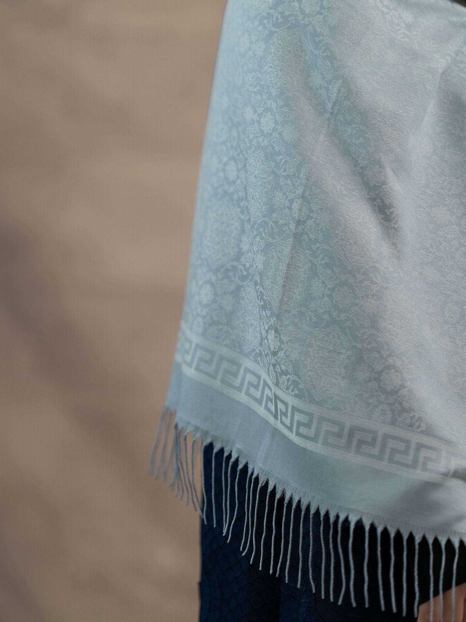 Reversible Jacquard Silk And Viscose Scarf