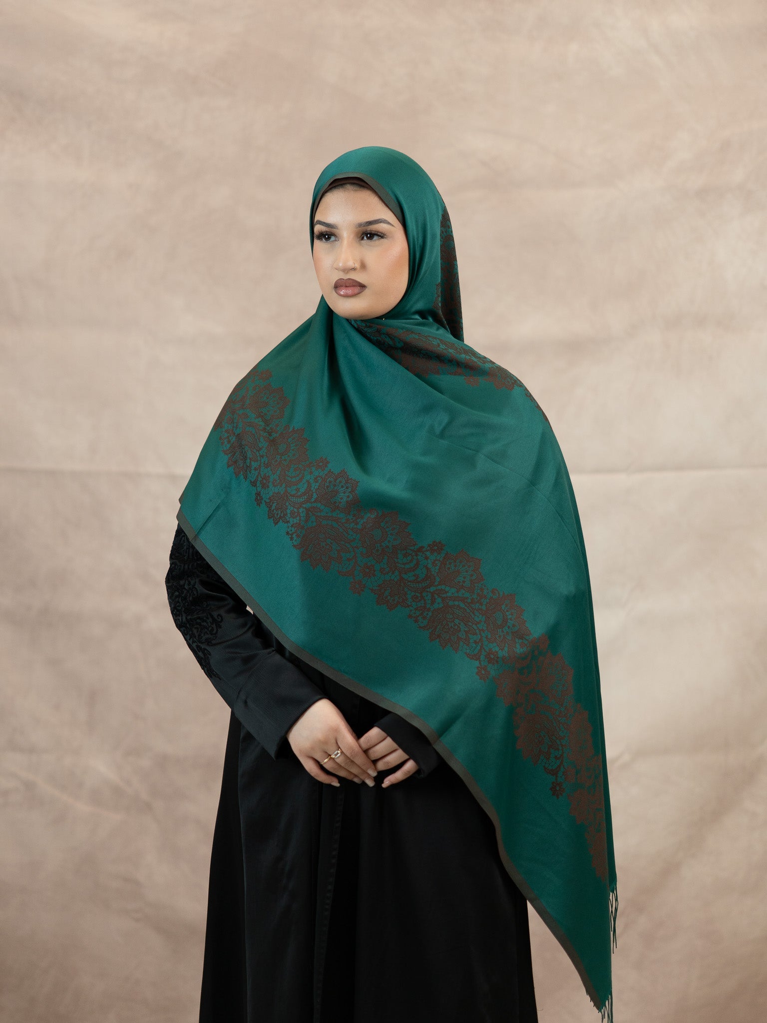 Reversible Lace Veil Silk & Viscose Scarf