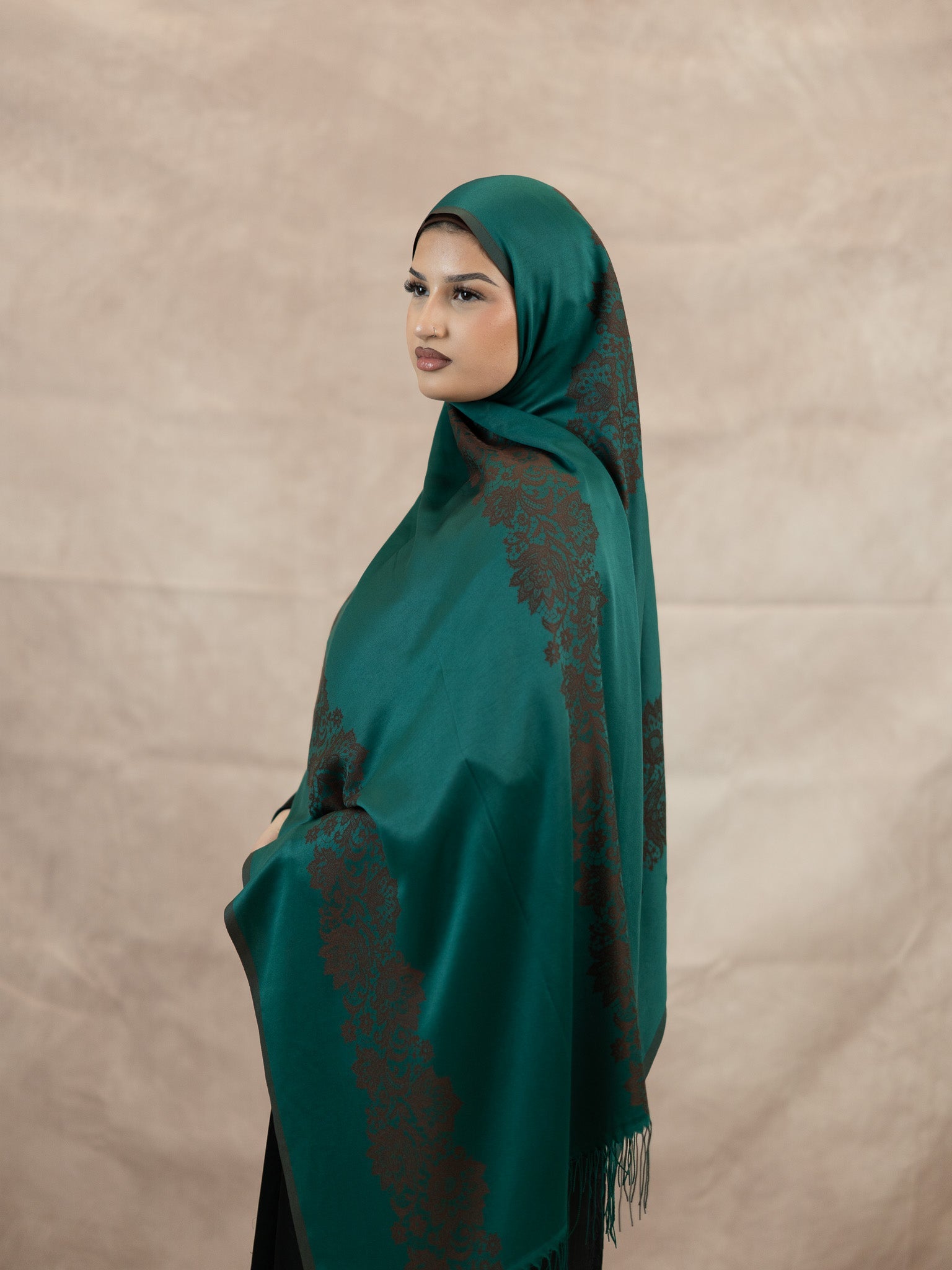 Reversible Lace Veil Silk & Viscose Scarf