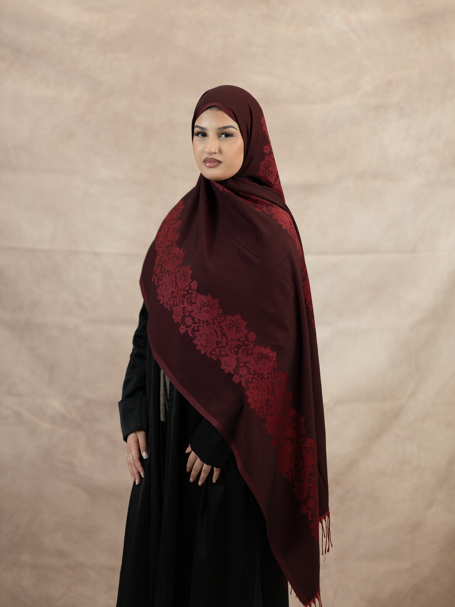 Reversible Lace Veil Silk & Viscose Scarf