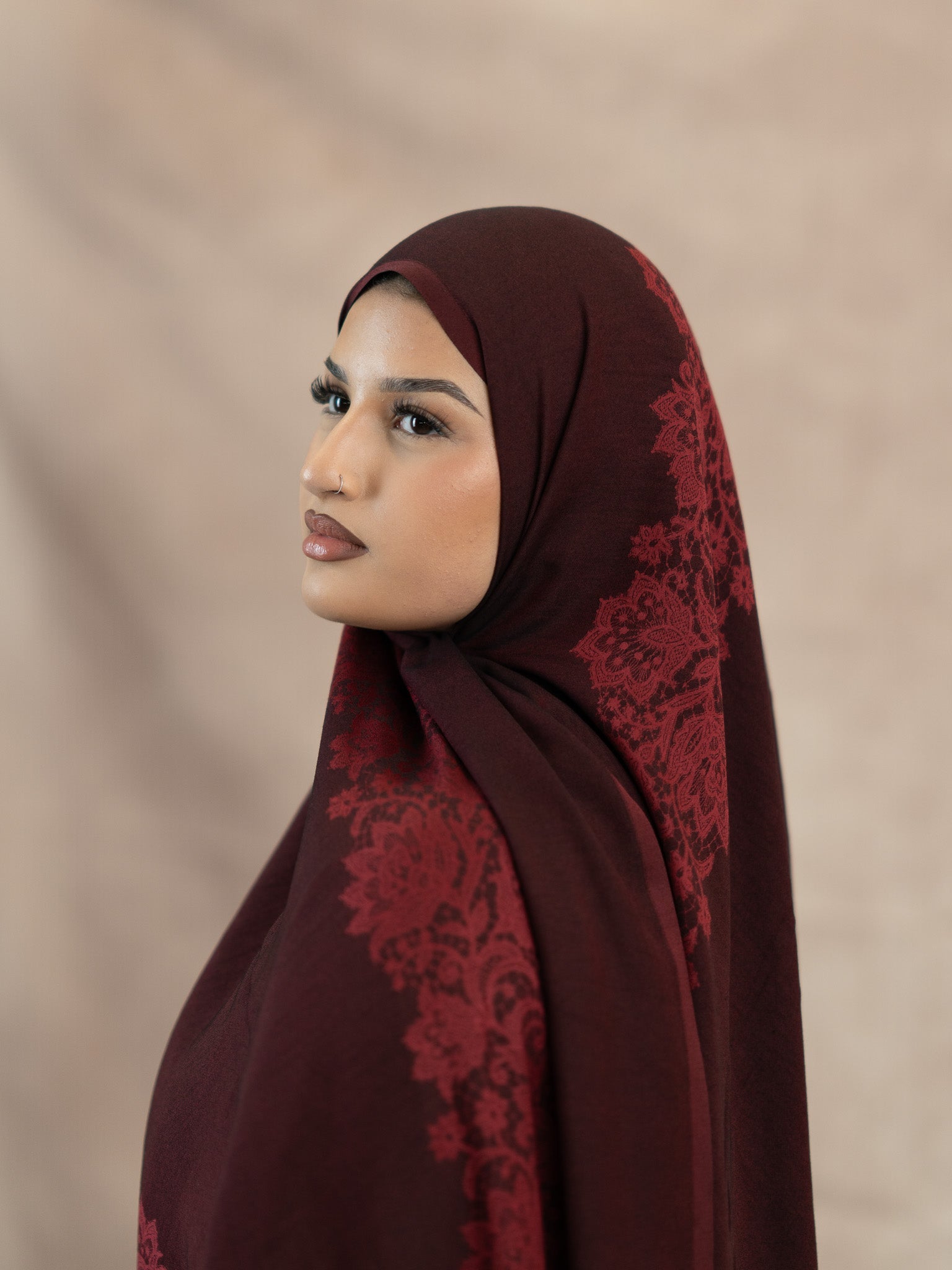Reversible Lace Veil Silk & Viscose Scarf