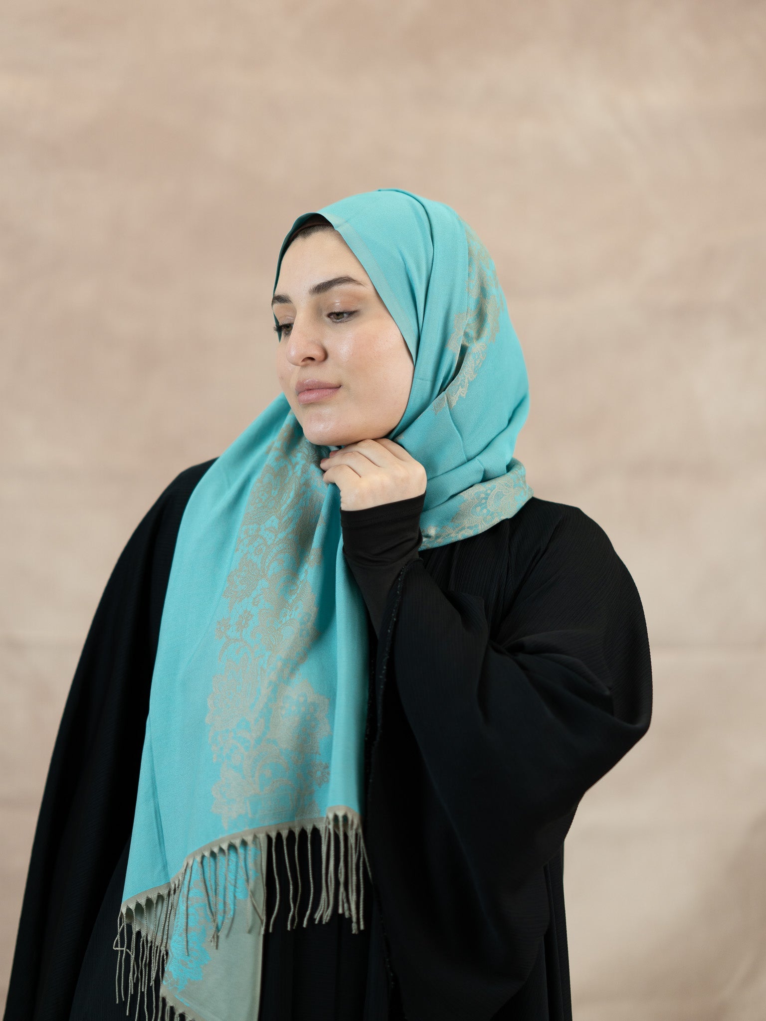 Reversible Lace Veil Silk & Viscose Scarf