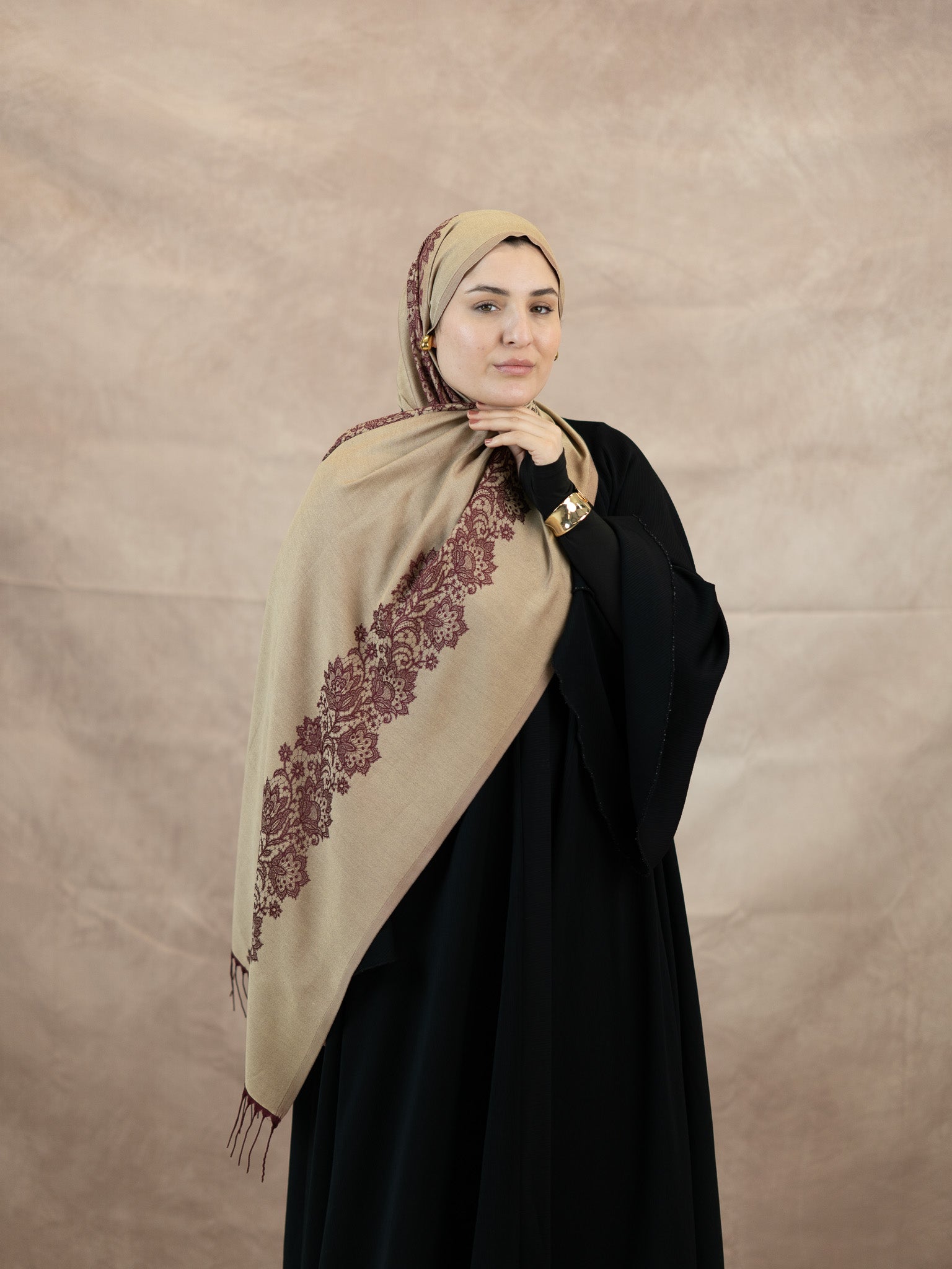 Reversible Lace Veil Silk & Viscose Scarf