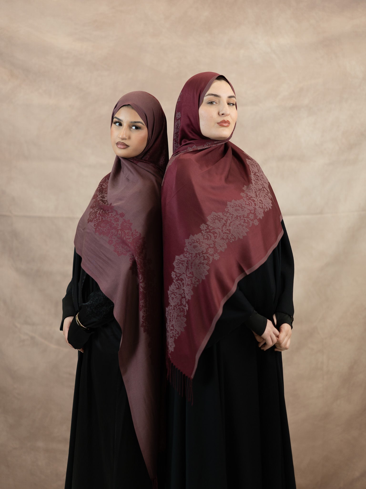 Reversible Lace Veil Silk & Viscose Scarf