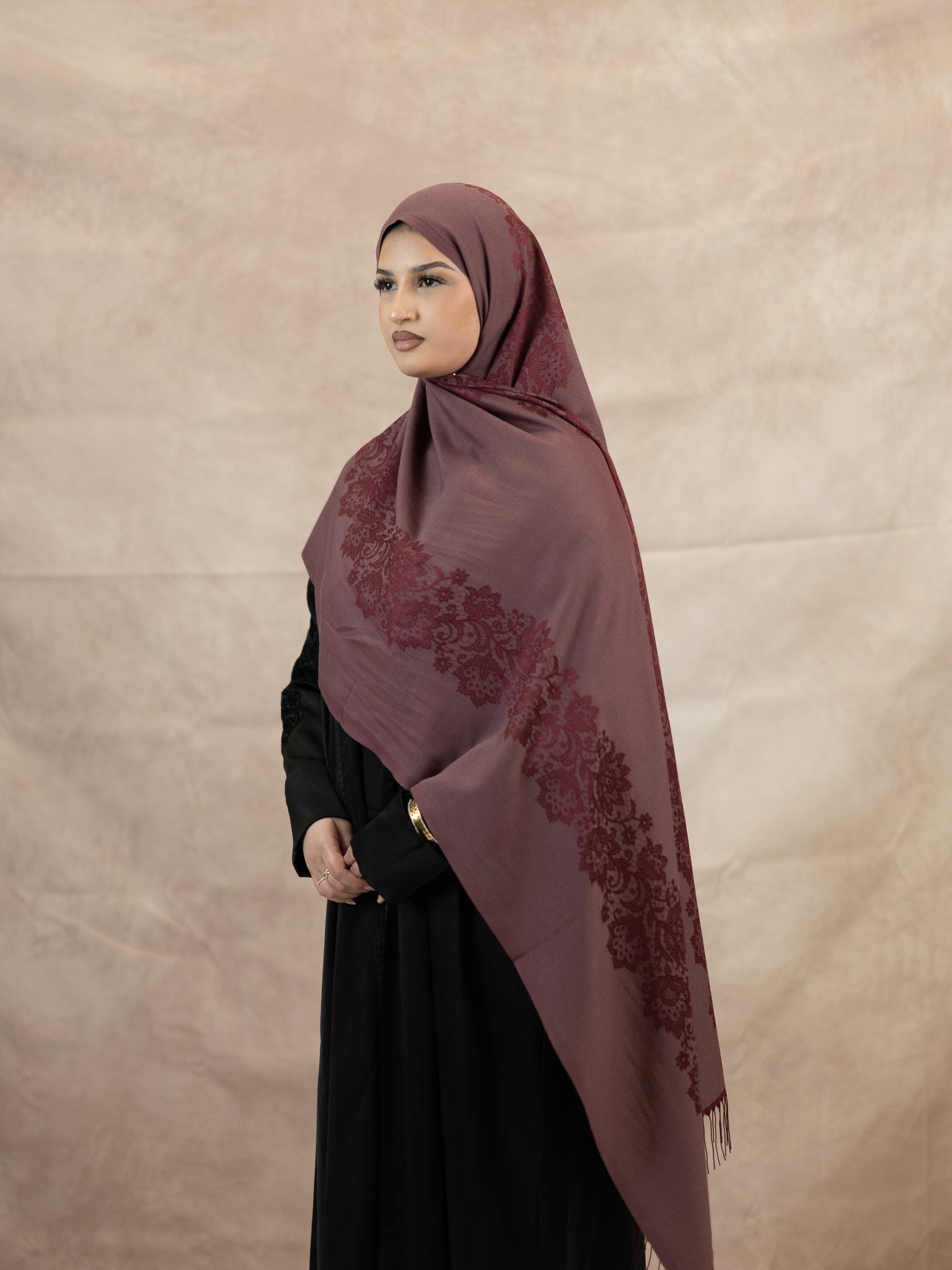 Reversible Lace Veil Silk & Viscose Scarf