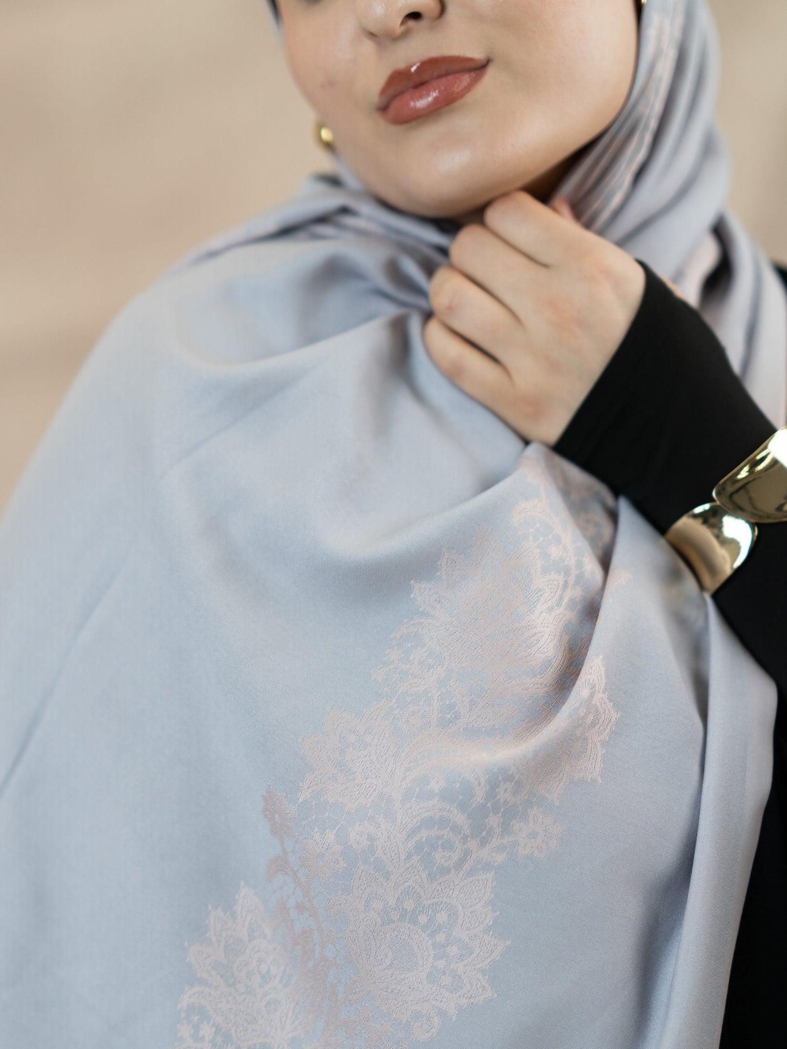 Reversible Lace Veil Silk & Viscose Scarf