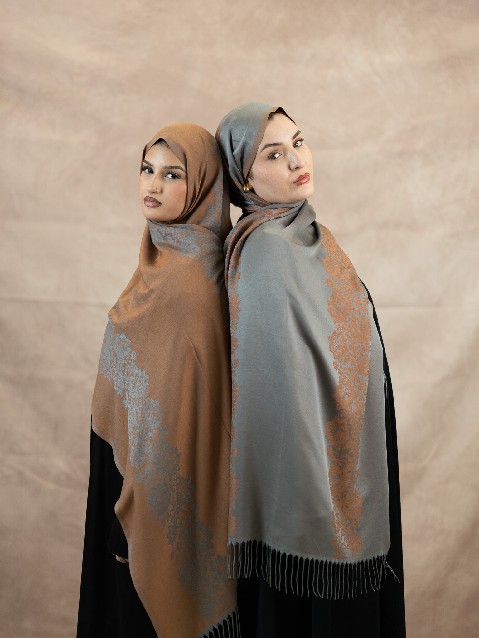 Reversible Lace Veil Silk & Viscose Scarf