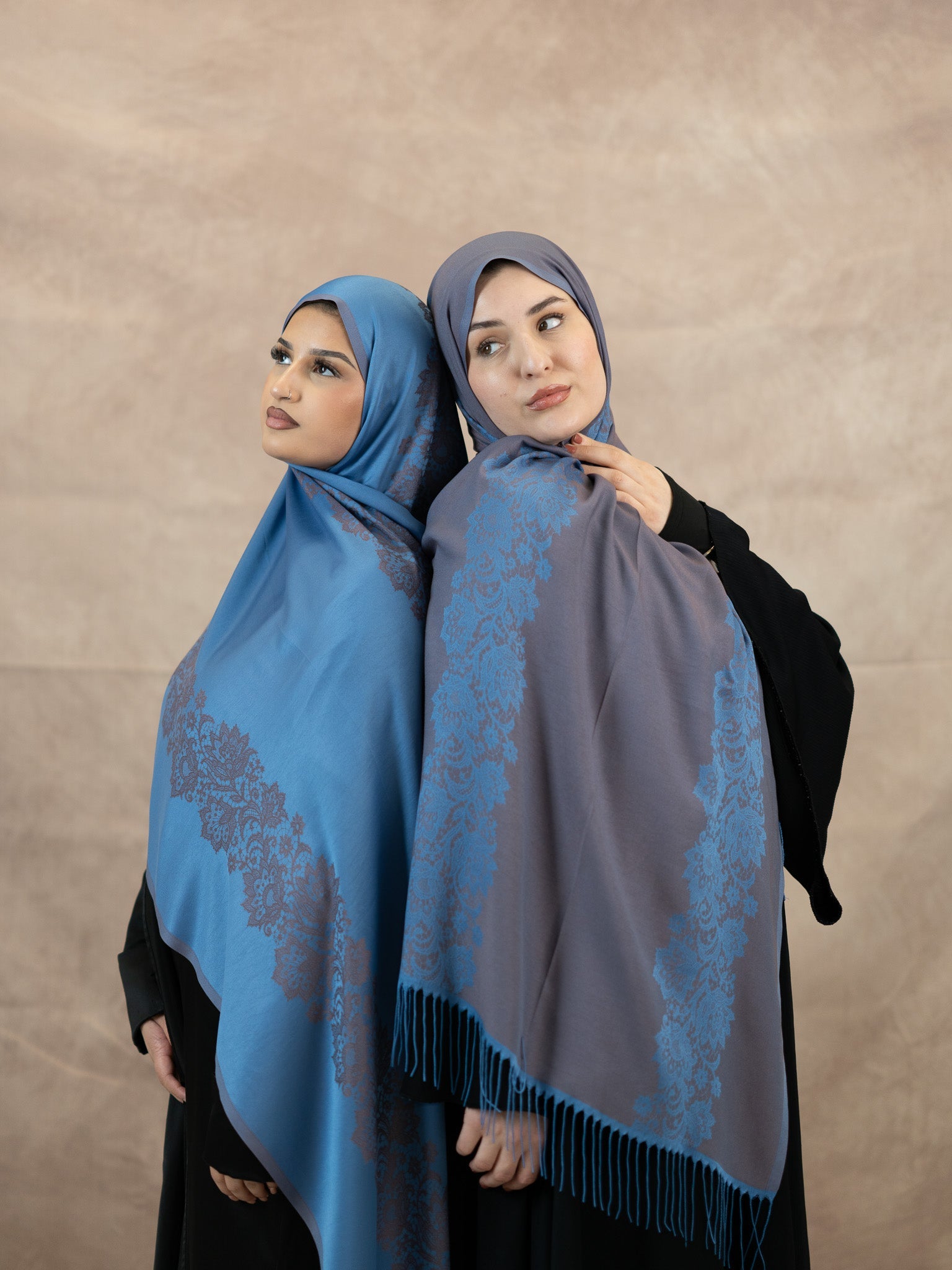 Reversible Lace Veil Silk & Viscose Scarf