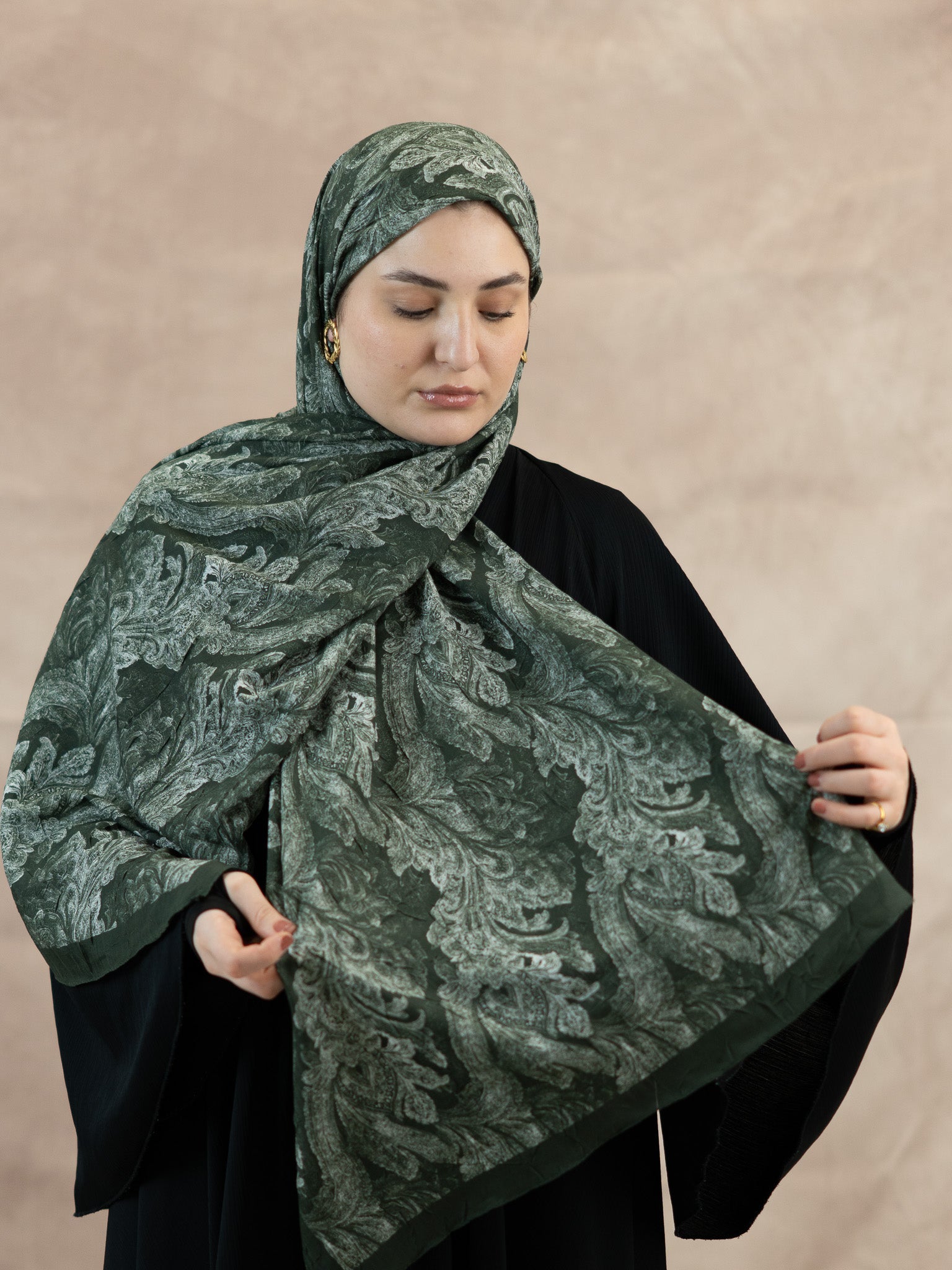 Baklava Floral Bamboo Crush Cotton Scarf