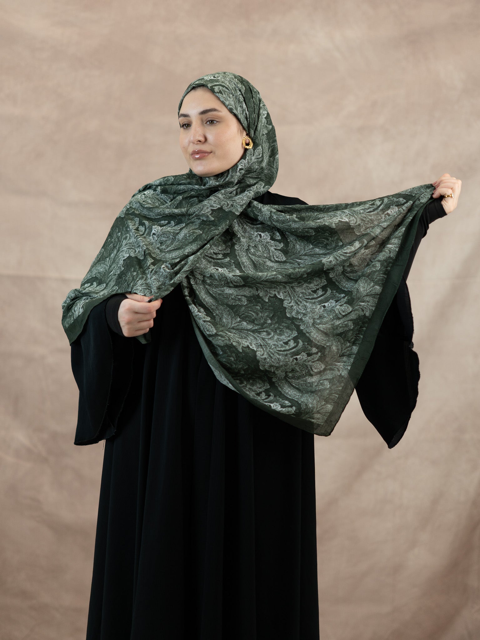 Baklava Floral Bamboo Crush Cotton Scarf