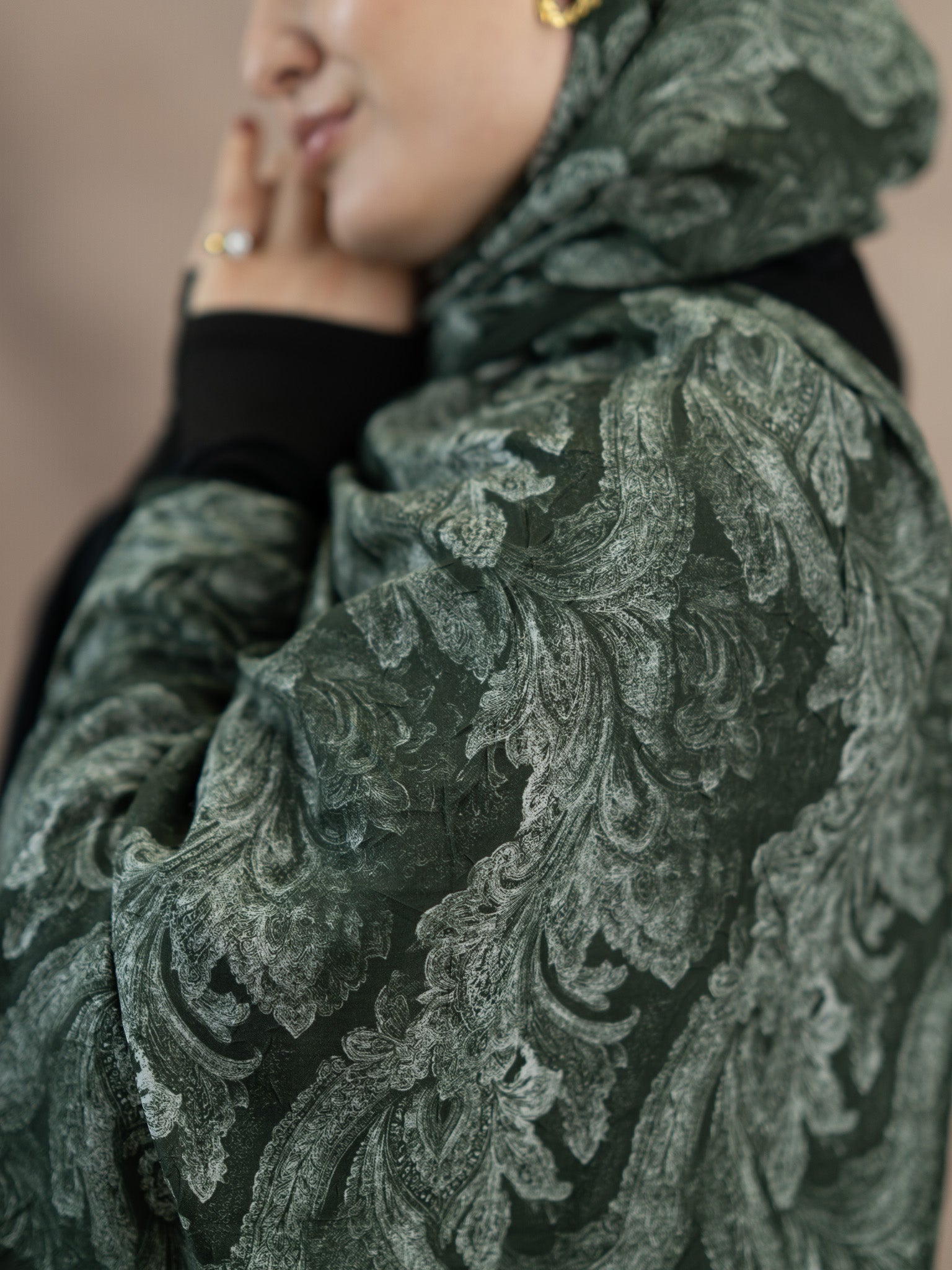 Baklava Floral Bamboo Crush Cotton Scarf