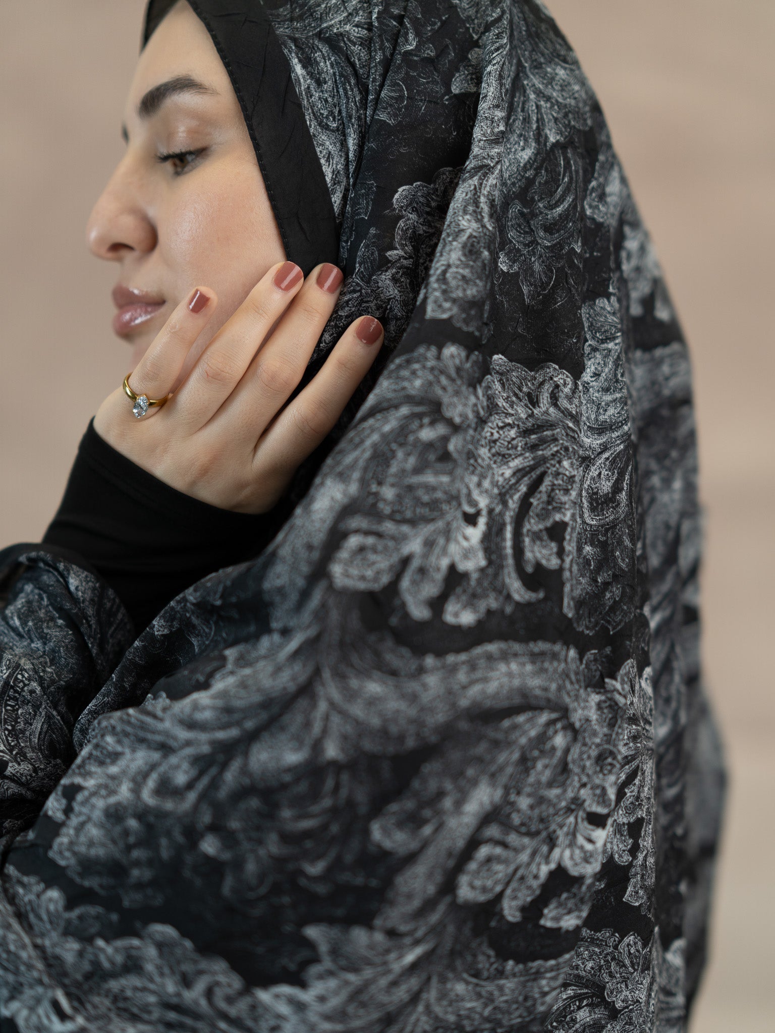 Baklava Floral Bamboo Crush Cotton Scarf