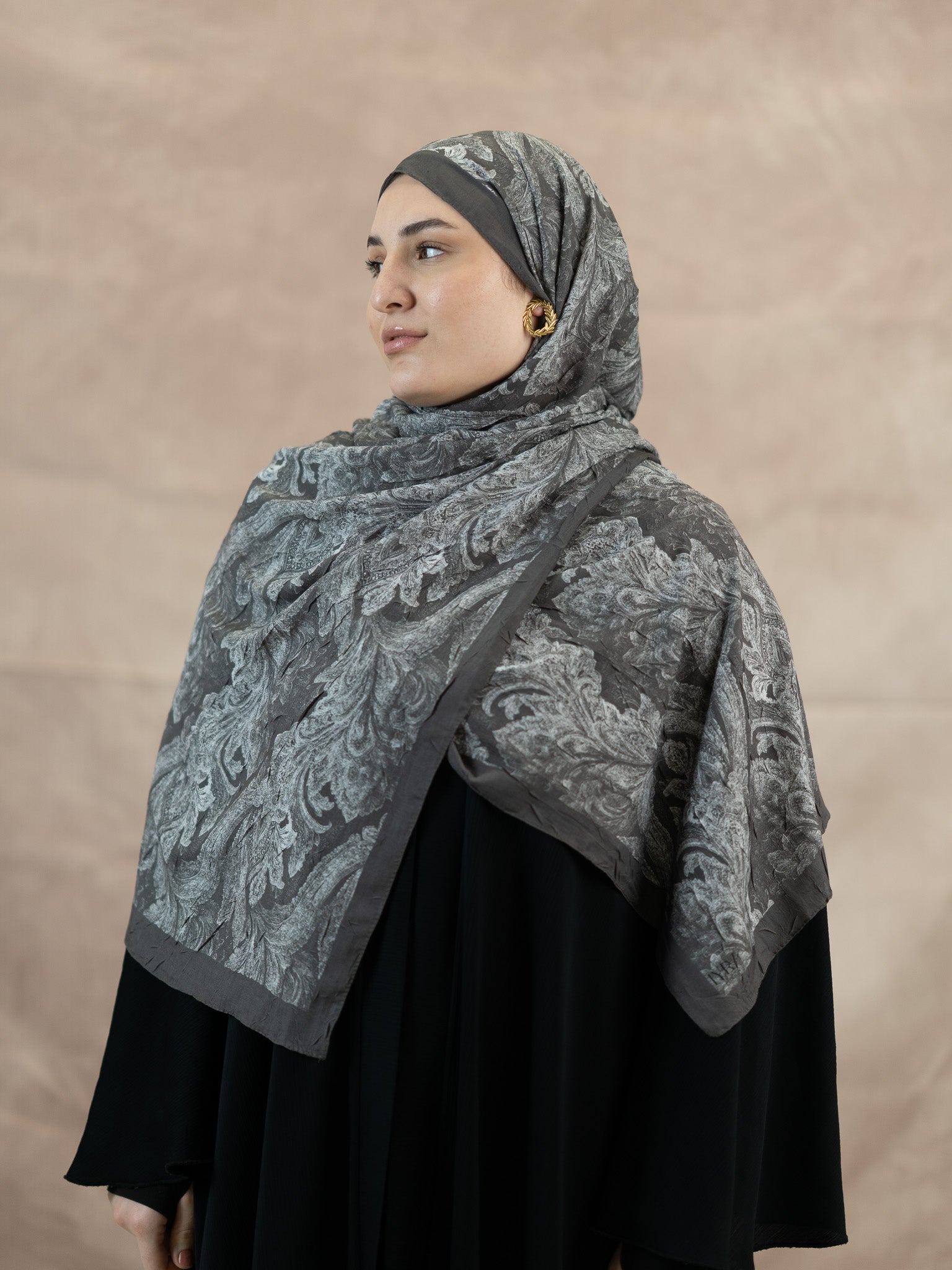 Baklava Floral Bamboo Crush Cotton Scarf