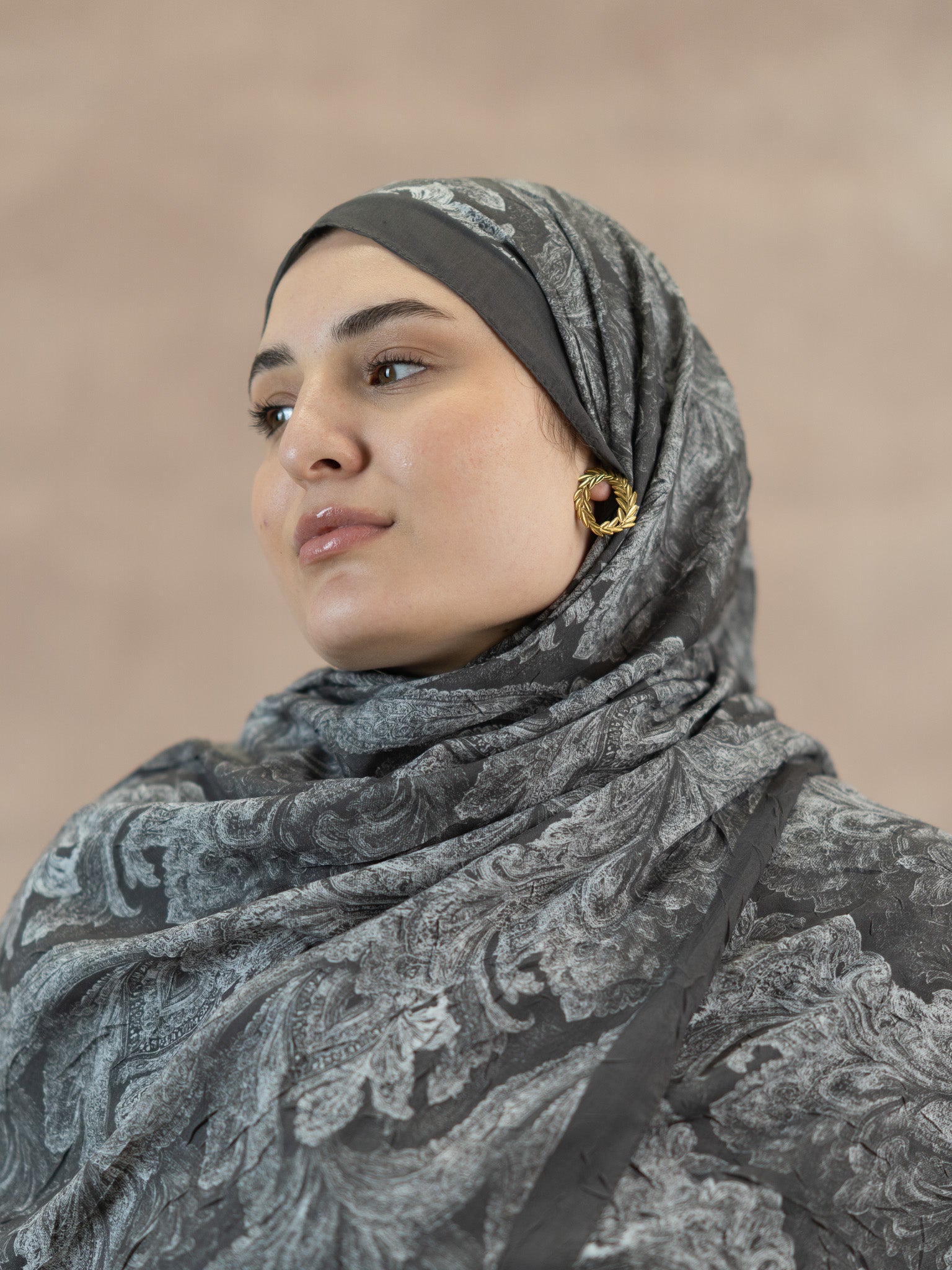 Baklava Floral Bamboo Crush Cotton Scarf