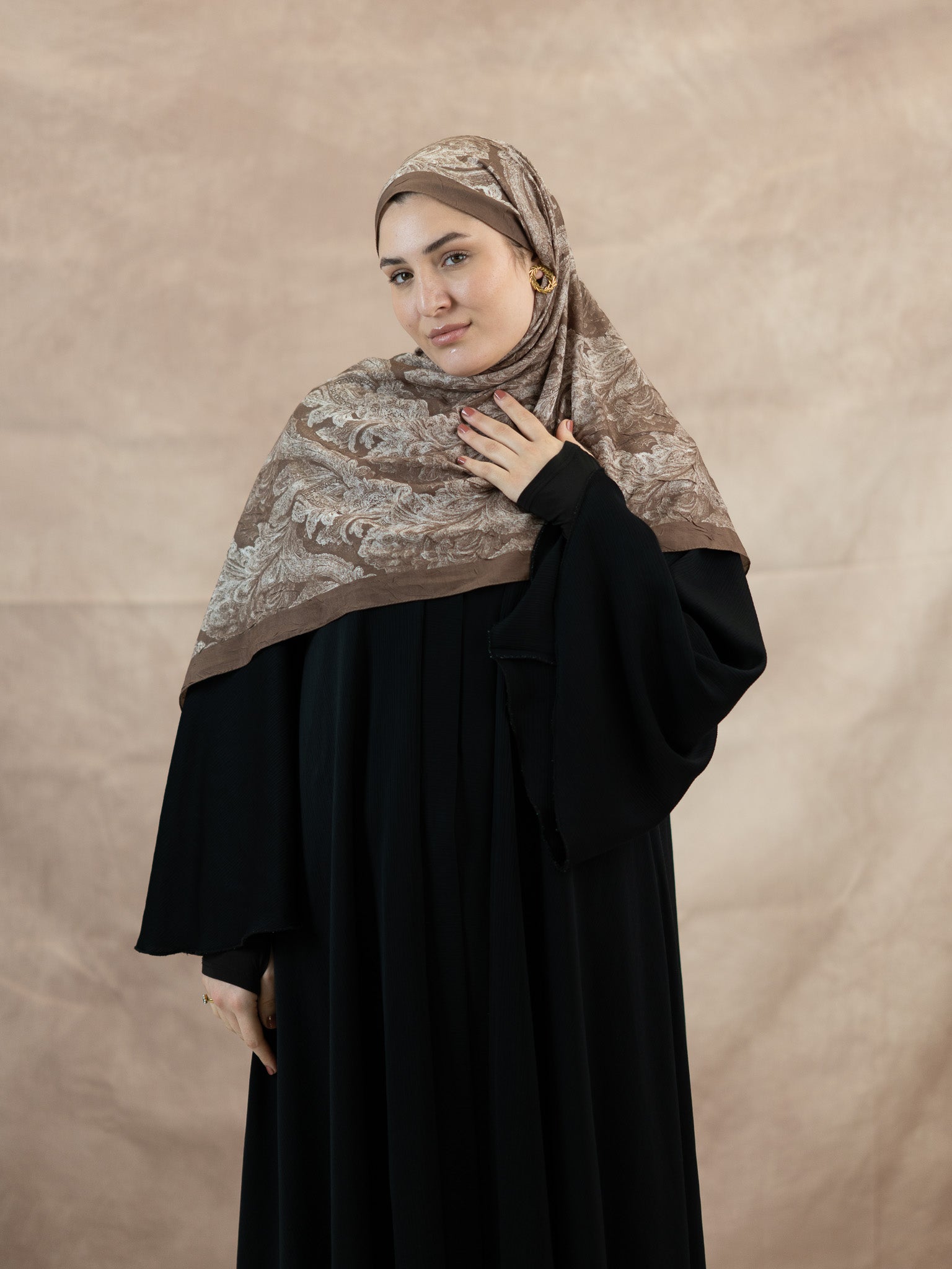 Baklava Floral Bamboo Crush Cotton Scarf