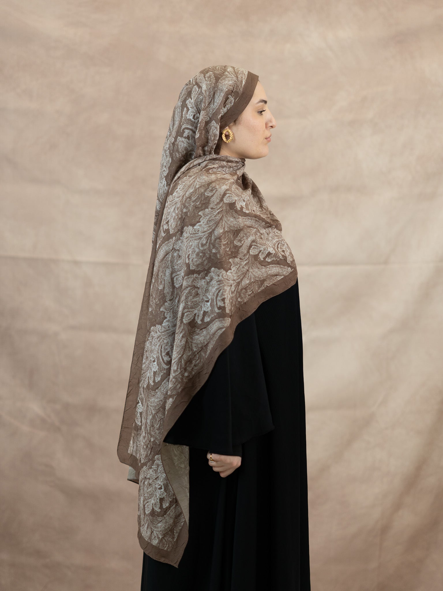 Baklava Floral Bamboo Crush Cotton Scarf