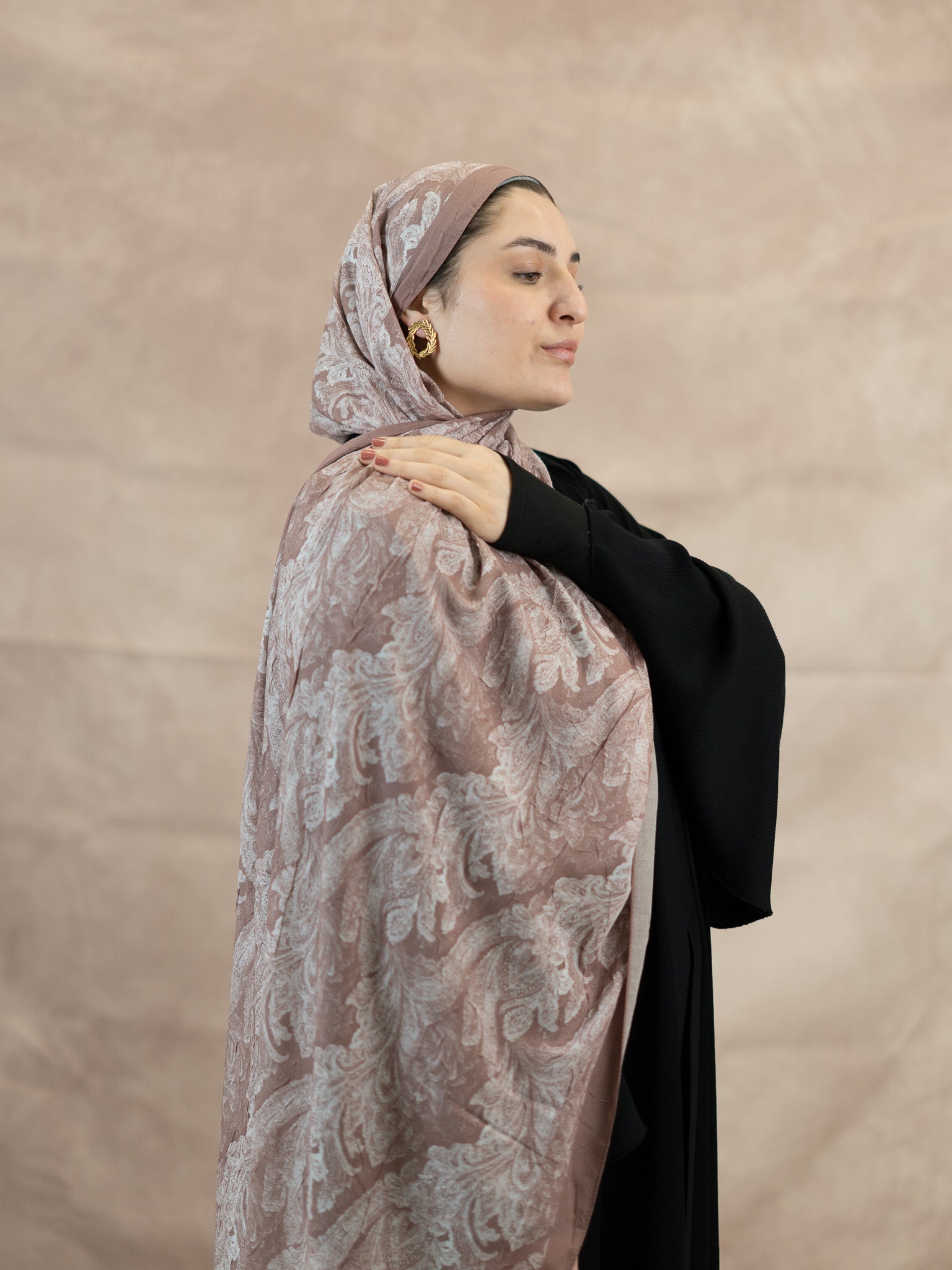 Baklava Floral Bamboo Crush Cotton Scarf