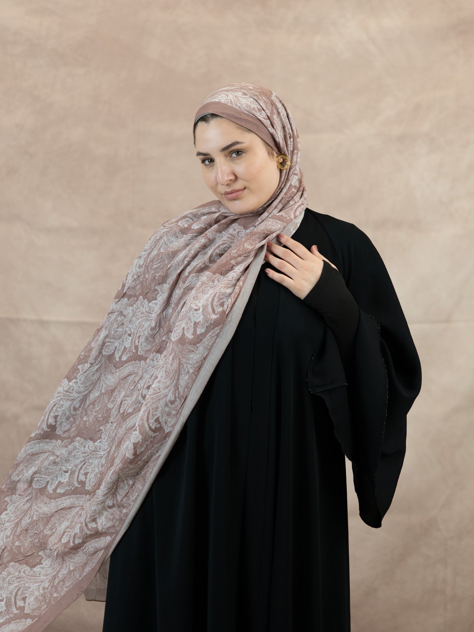 Baklava Floral Bamboo Crush Cotton Scarf