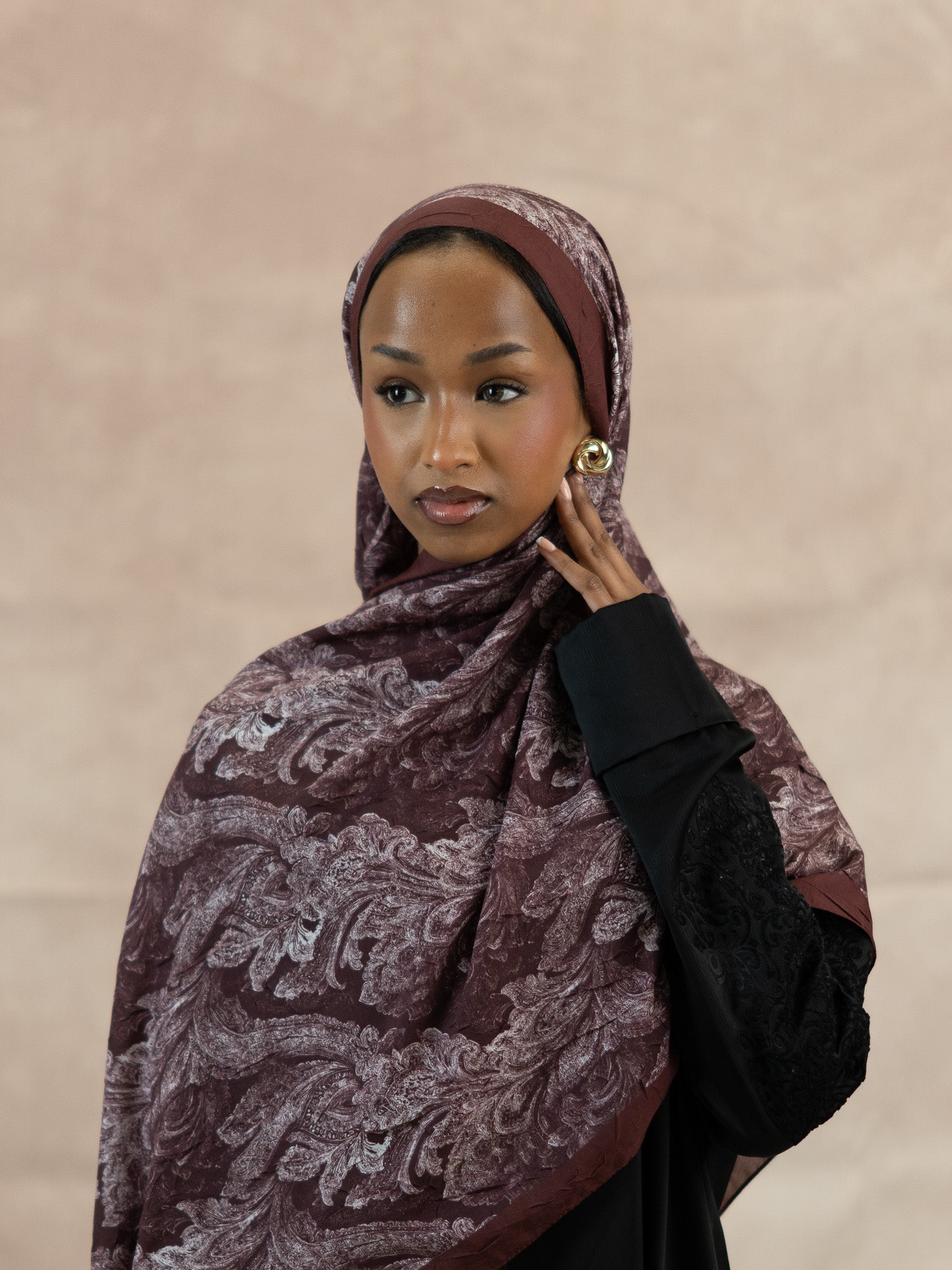 Baklava Floral Bamboo Crush Cotton Scarf