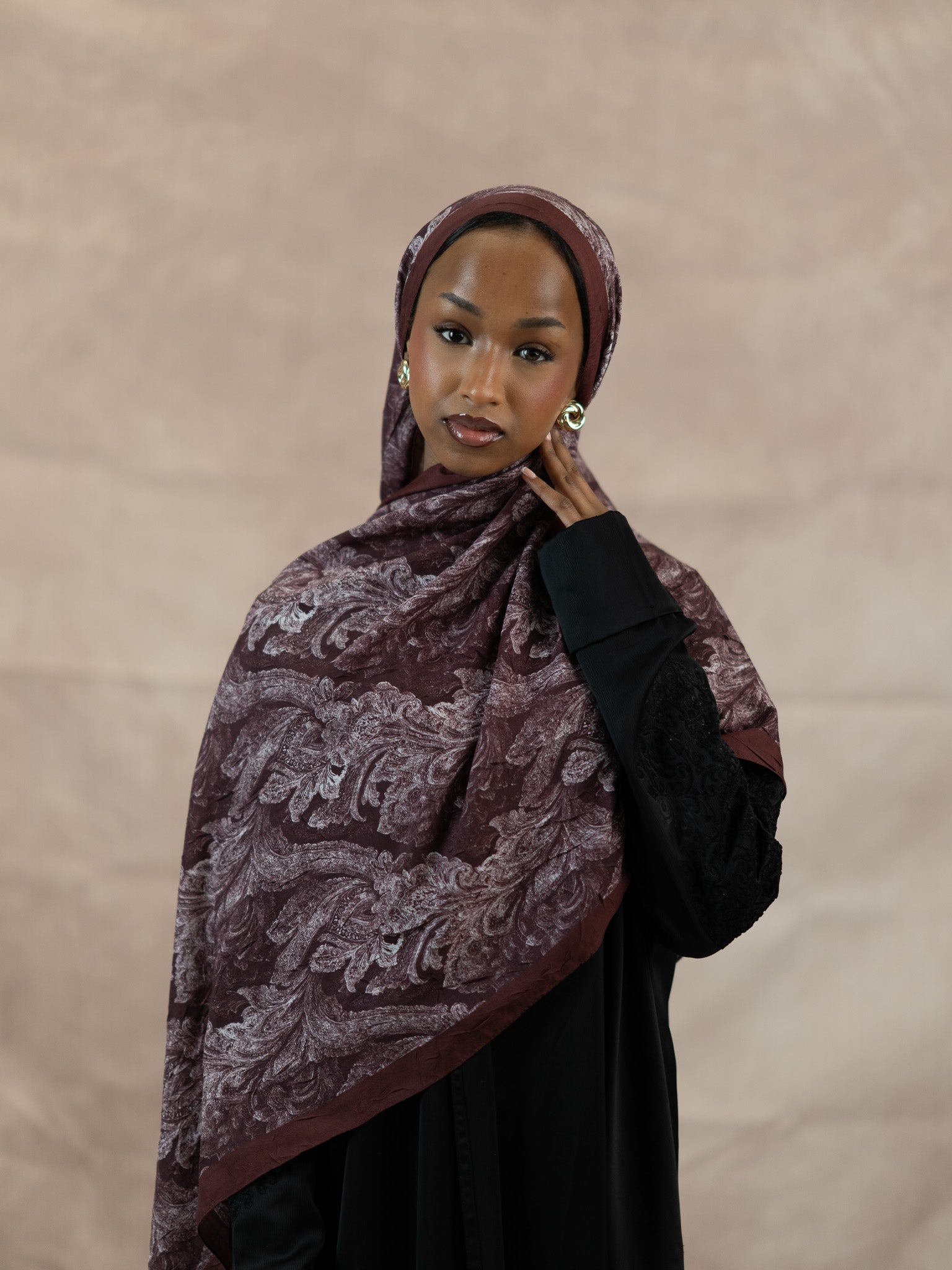 Baklava Floral Bamboo Crush Cotton Scarf