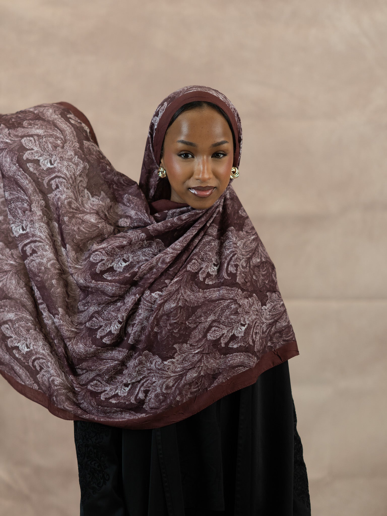 Baklava Floral Bamboo Crush Cotton Scarf